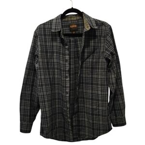 Classic Plaid Flannel Men’s Button Down Long-Sleeve Shirt Outdoorsy & Soft Sz M